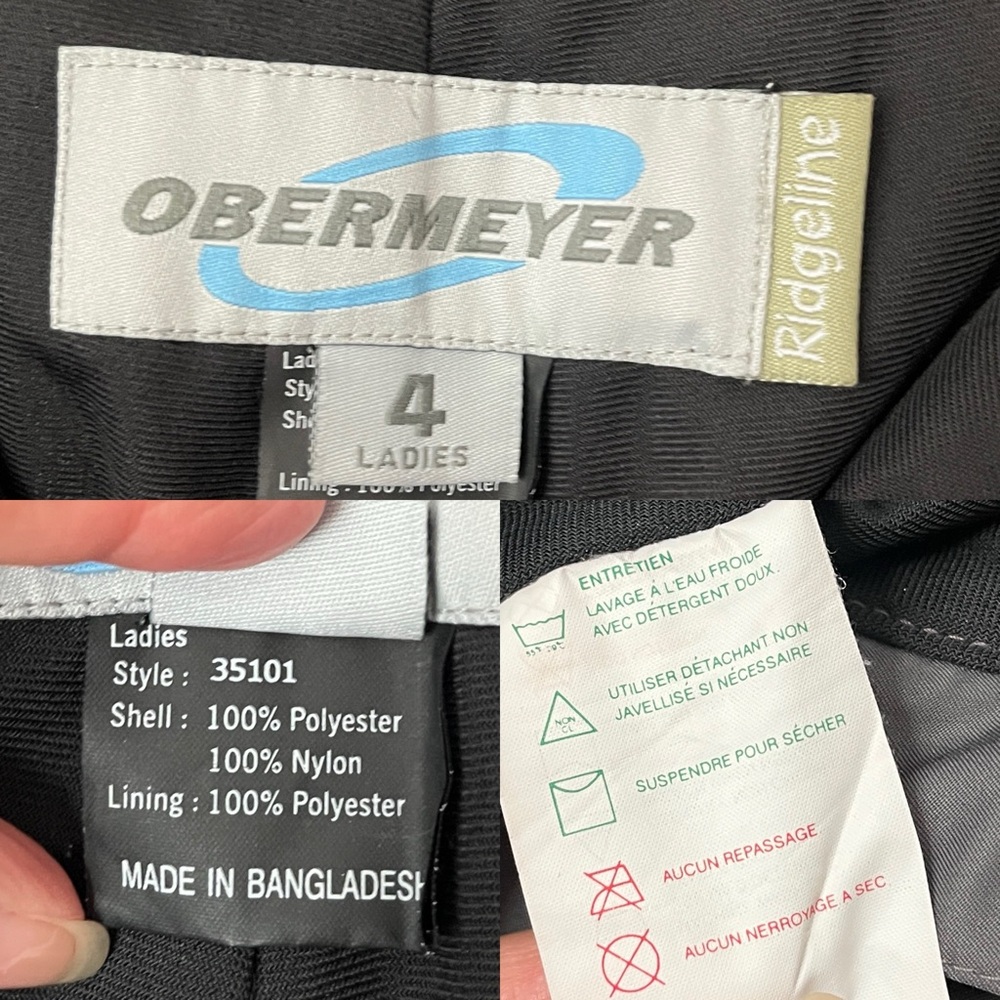 Obermeyer Ridgeline gray and black ski pants size 4 ladies, zipper at ankles. - Picture 9 of 9